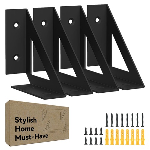 Black shelf brackets - black,