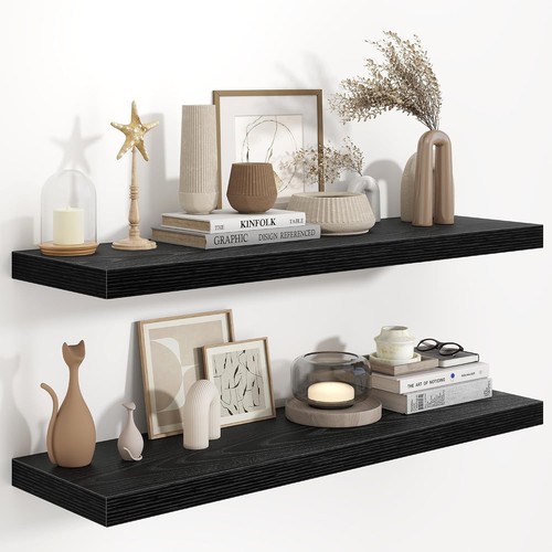 Black floating shelf brackets - shelf,