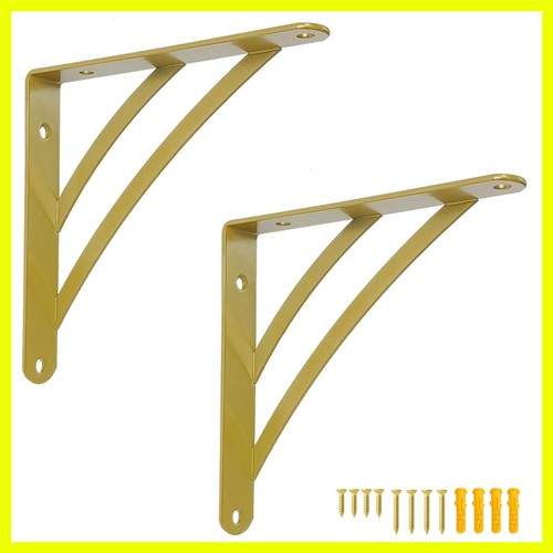 Small gold shelf brackets - small, brackets,