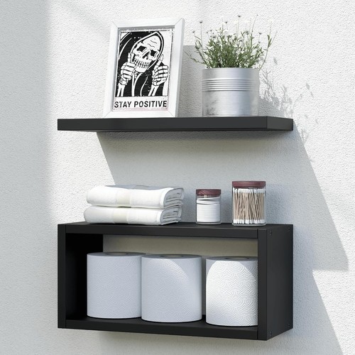 Black floating shelves - black,